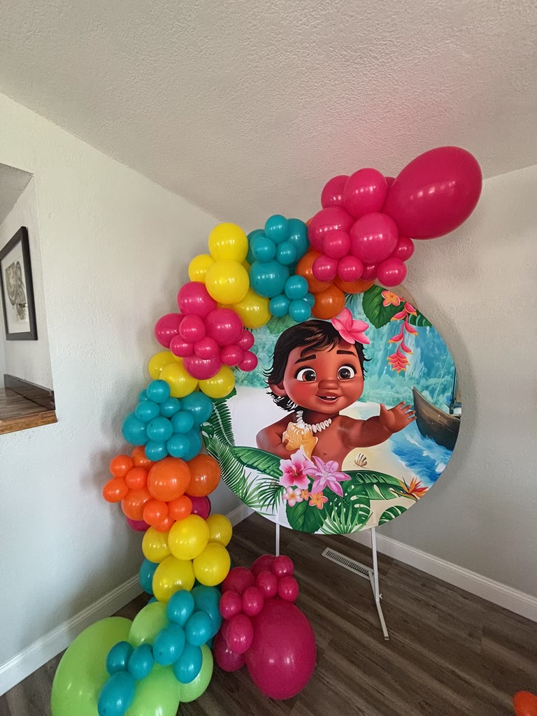 Elegant birthday balloon display