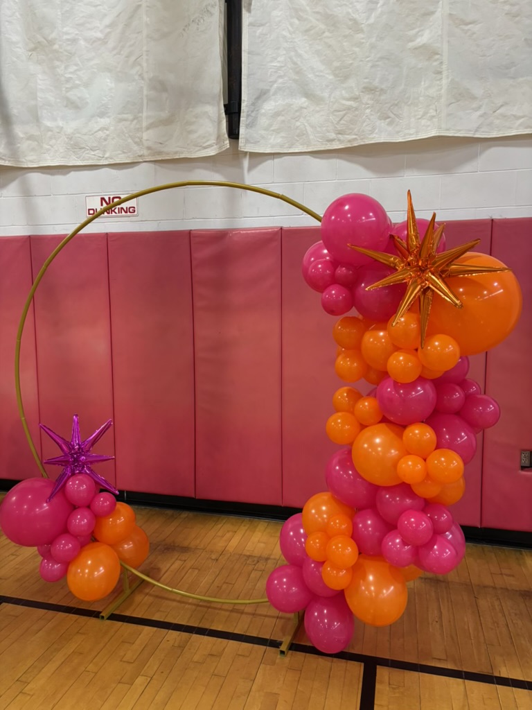 Elegant baby shower balloon display