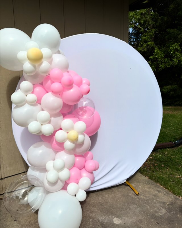 Creative birthday balloon installation