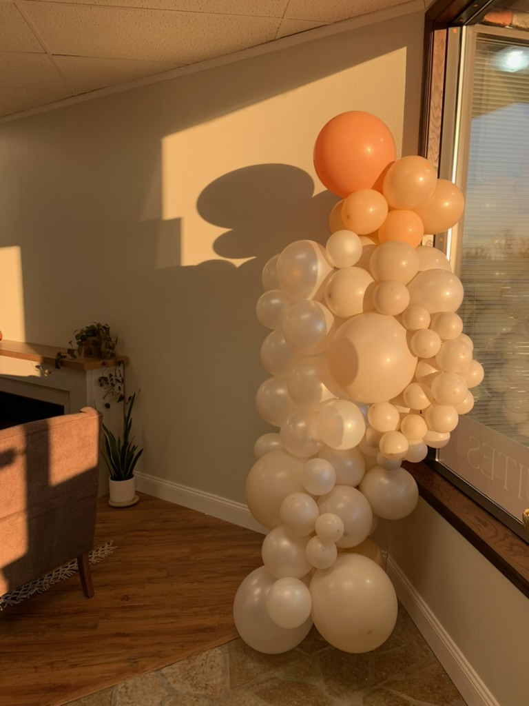 Whimsical baby shower balloon design